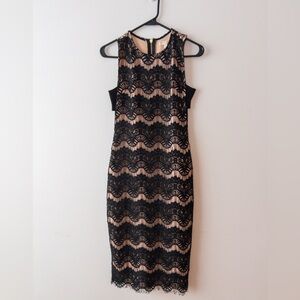 Size S Gianni Bini Black Lace Sleeveless Side Cutout Long Bodycon Dress Size S